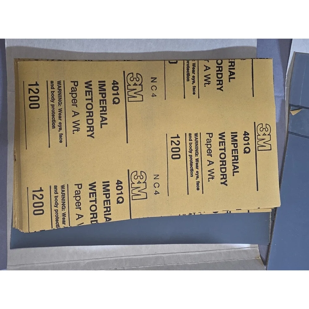 3M 401Q Imperial Wetordry Sandpaper 1500 Grit Lot of 2 Packs 73 Sheets Total